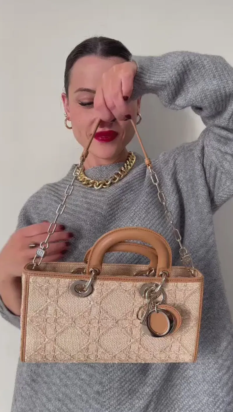 Borse A Tracolla|Borse A Mano>Dior Lady D-Joy Rafia