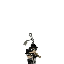Portachiavi E Charm Per Borse>Dolce u0026 Gabbana Portachiavi Black Leather Family Dolce&Gabbana