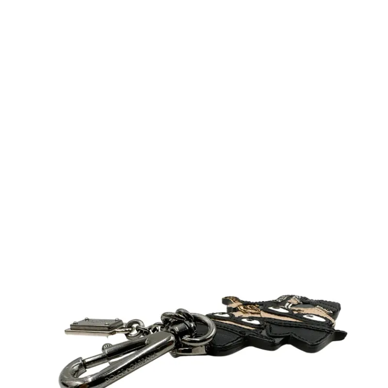 Portachiavi E Charm Per Borse>Dolce u0026 Gabbana Portachiavi Black Leather Family Dolce&Gabbana