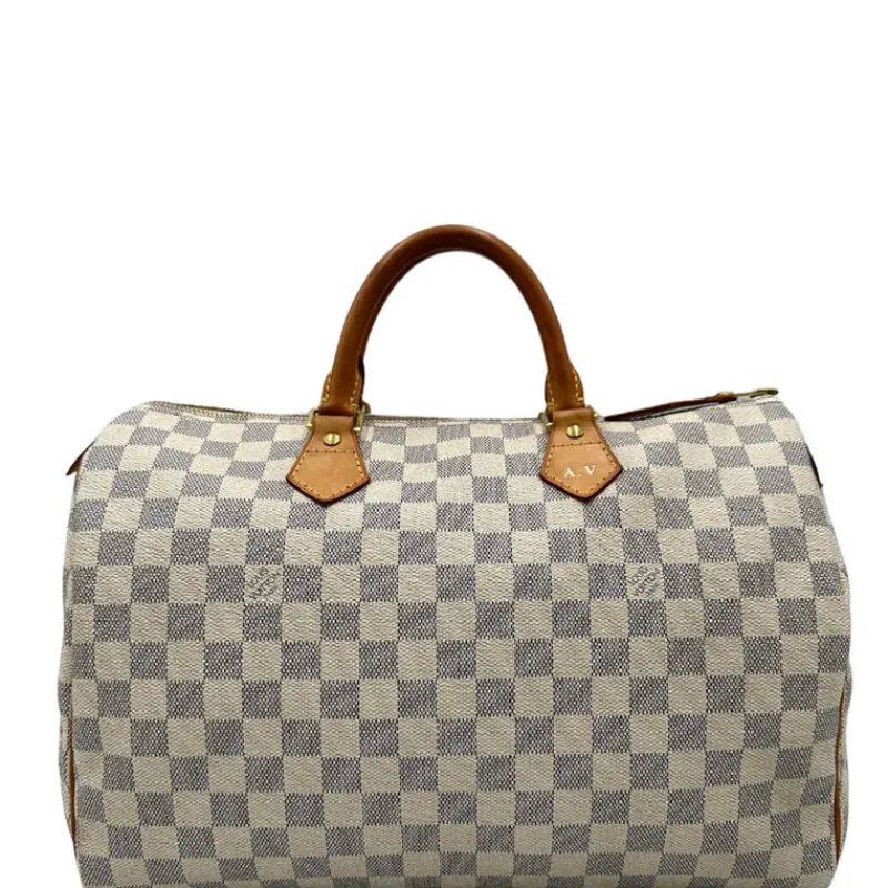 Bauletti|Borse A Mano>Louis Vuitton Speedy 35 Damier Azur personalizzato LV