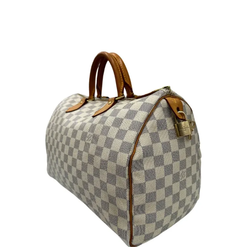 Bauletti|Borse A Mano>Louis Vuitton Speedy 35 Damier Azur personalizzato LV
