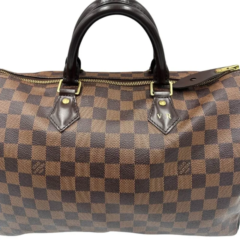 Bauletti|Borse A Mano>Louis Vuitton Speedy 35 Damier Ebène LV personalizzato