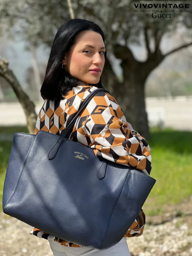 Borse A Spalla>Gucci Swing blu