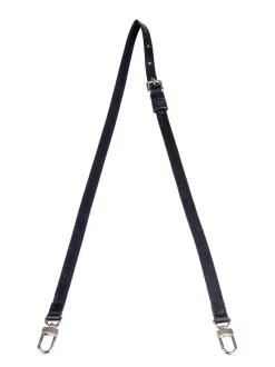 Tracolla Per Borsa|Borse A Tracolla>Made in Italy Tracolla amovibile in pelle nera con hardware argentato