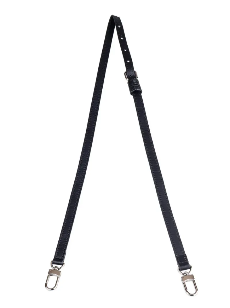 Tracolla Per Borsa|Borse A Tracolla>Made in Italy Tracolla amovibile in pelle nera con hardware argentato