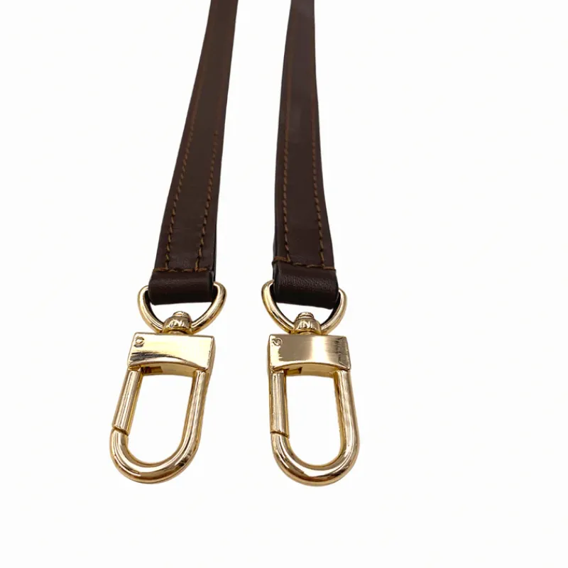 Tracolla Per Borsa|Borse A Tracolla>Made in Italy Tracolla amovibile in pelle testa di moro con hardware oro