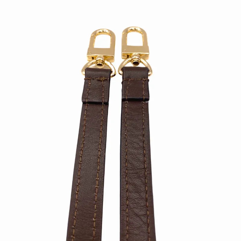 Tracolla Per Borsa|Borse A Tracolla>Made in Italy Tracolla amovibile in pelle testa di moro con hardware oro