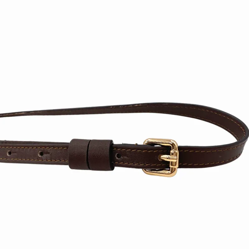 Tracolla Per Borsa|Borse A Tracolla>Made in Italy Tracolla amovibile in pelle testa di moro con hardware oro