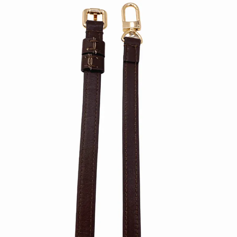 Tracolla Per Borsa|Borse A Tracolla>Made in Italy Tracolla amovibile in pelle testa di moro con hardware oro