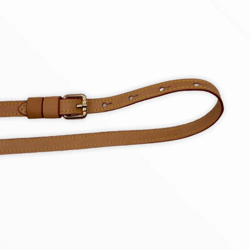 Tracolla Per Borsa|Borse A Tracolla>Made in Italy Tracolla amovibile in vacchetta naturale con hardware oro